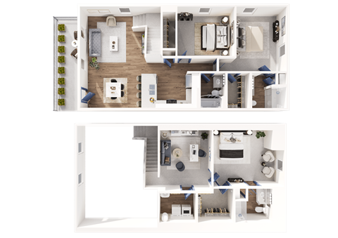 Floor plan for 3 beds, 3 baths, 1865 sqft